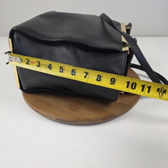 Michael Michael Kors Satchel Womens Black Leather Gold Hardware Crossbody Bag - Picture 13 of 16